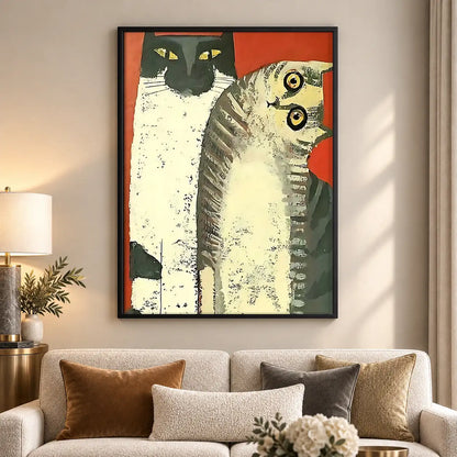 Vintage Curious Cat Trio Wall Art 5