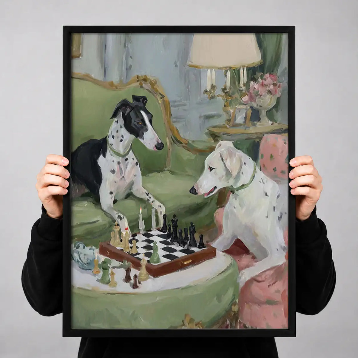 Vintage Dogs Playing Chess Wall Art 3