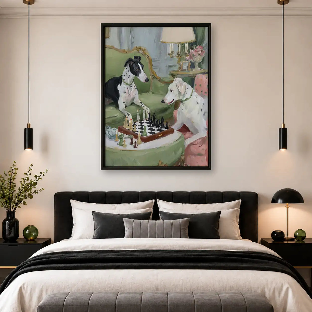 Vintage Dogs Playing Chess Wall Art 4
