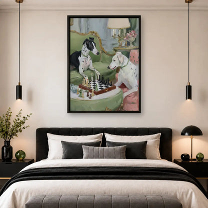 Vintage Dogs Playing Chess Wall Art 4