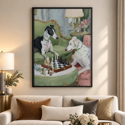 Vintage Dogs Playing Chess Wall Art 5