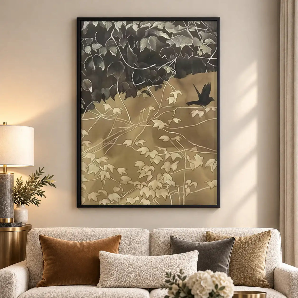 Vintage Flying Bird Pattern Wall Art 5