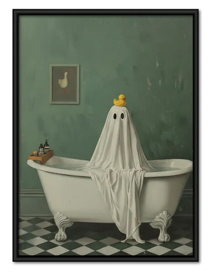 Vintage Ghost in Bathtub Wall Art