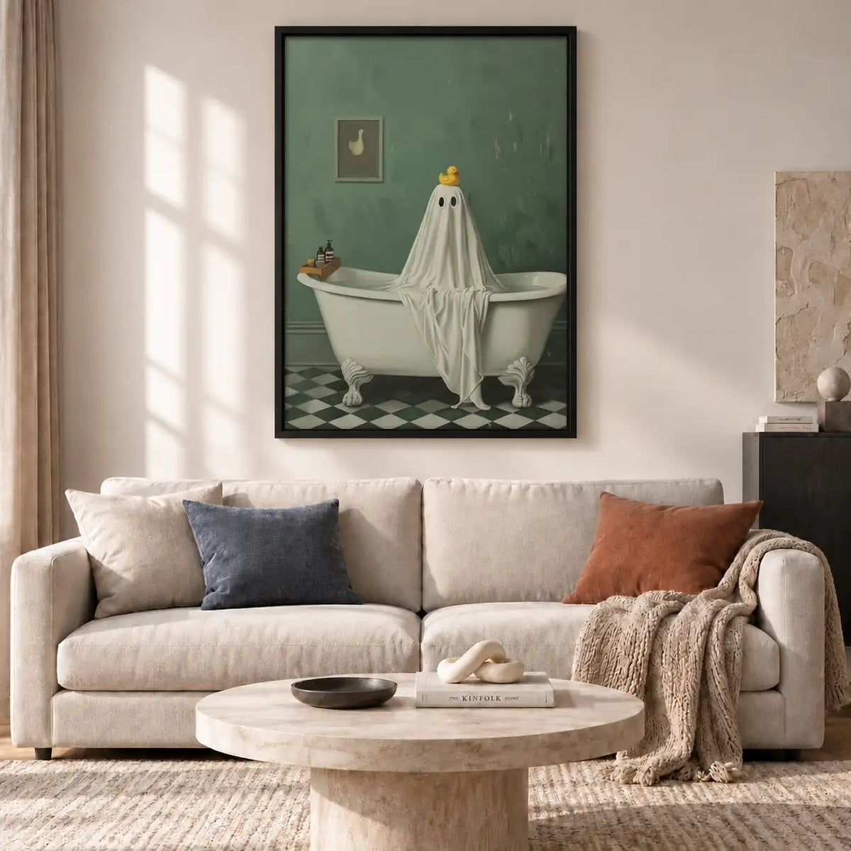Vintage Ghost in Bathtub Wall Art 2