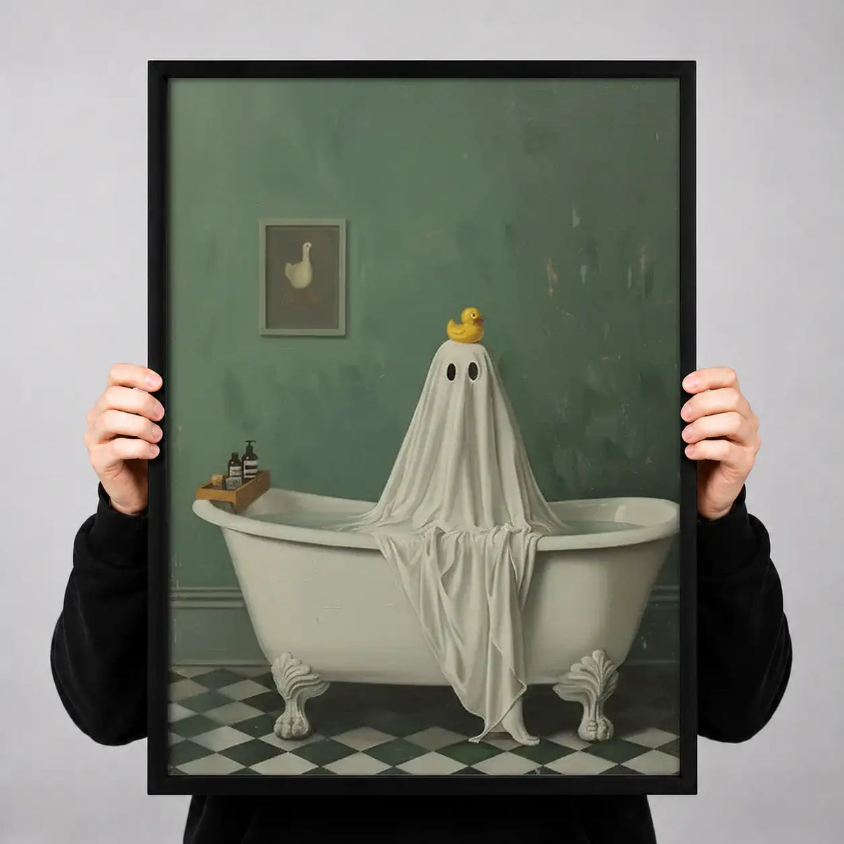 Vintage Ghost in Bathtub Wall Art 3