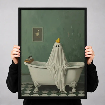 Vintage Ghost in Bathtub Wall Art 3