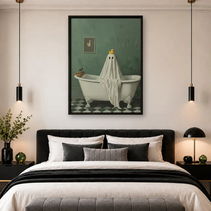 Vintage Ghost in Bathtub Wall Art 4