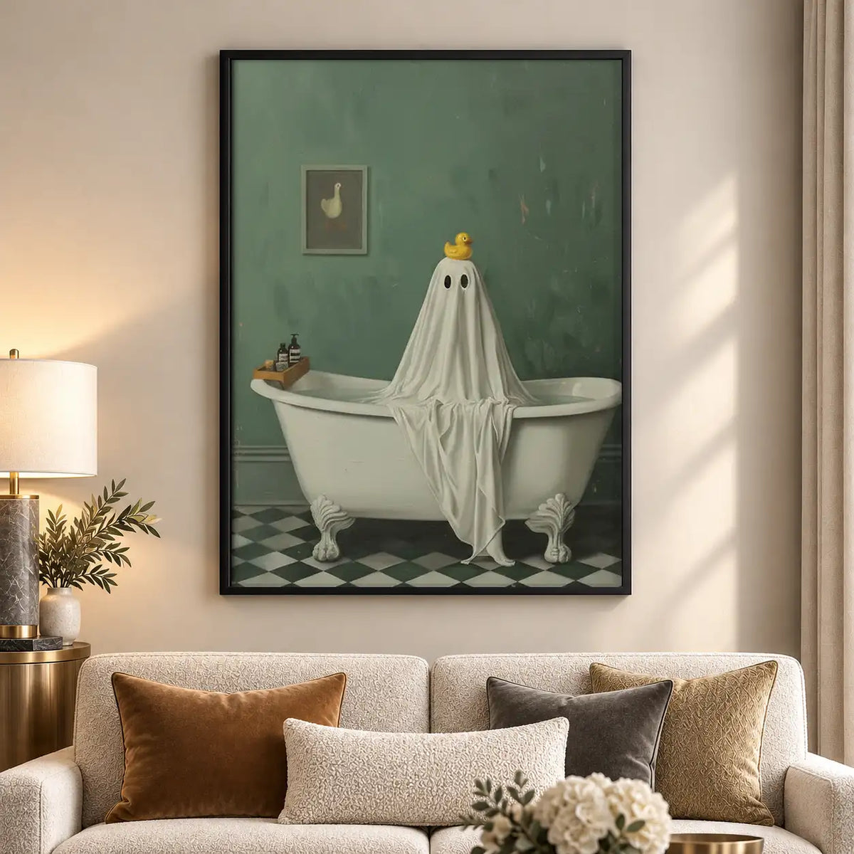 Vintage Ghost in Bathtub Wall Art 5