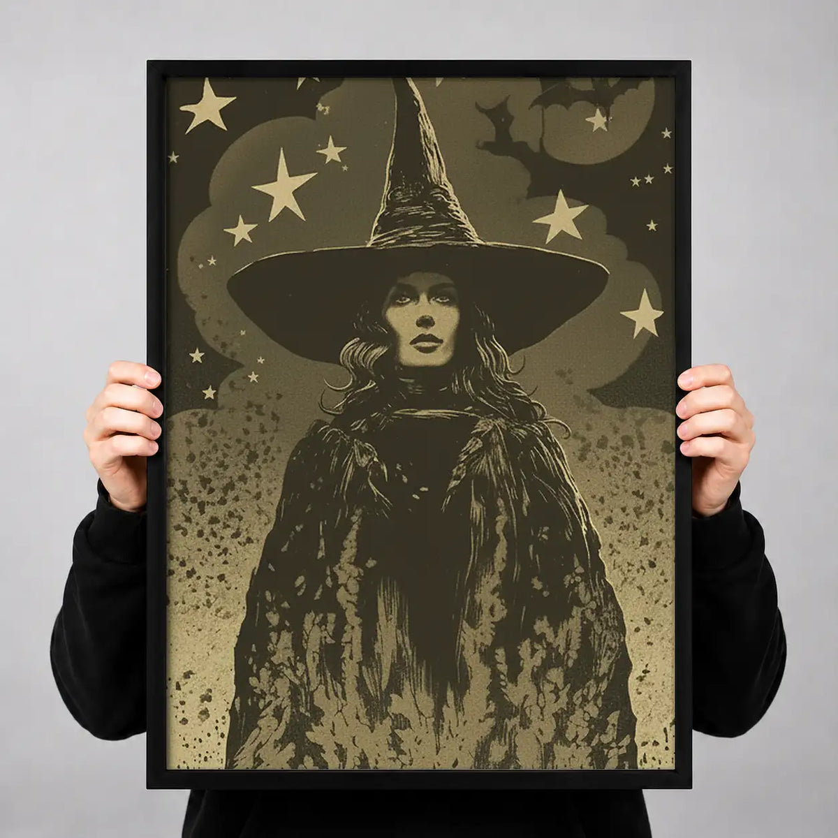 Vintage Witch Beneath Stars Wall Art 3