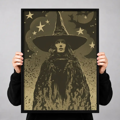 Vintage Witch Beneath Stars Wall Art 3