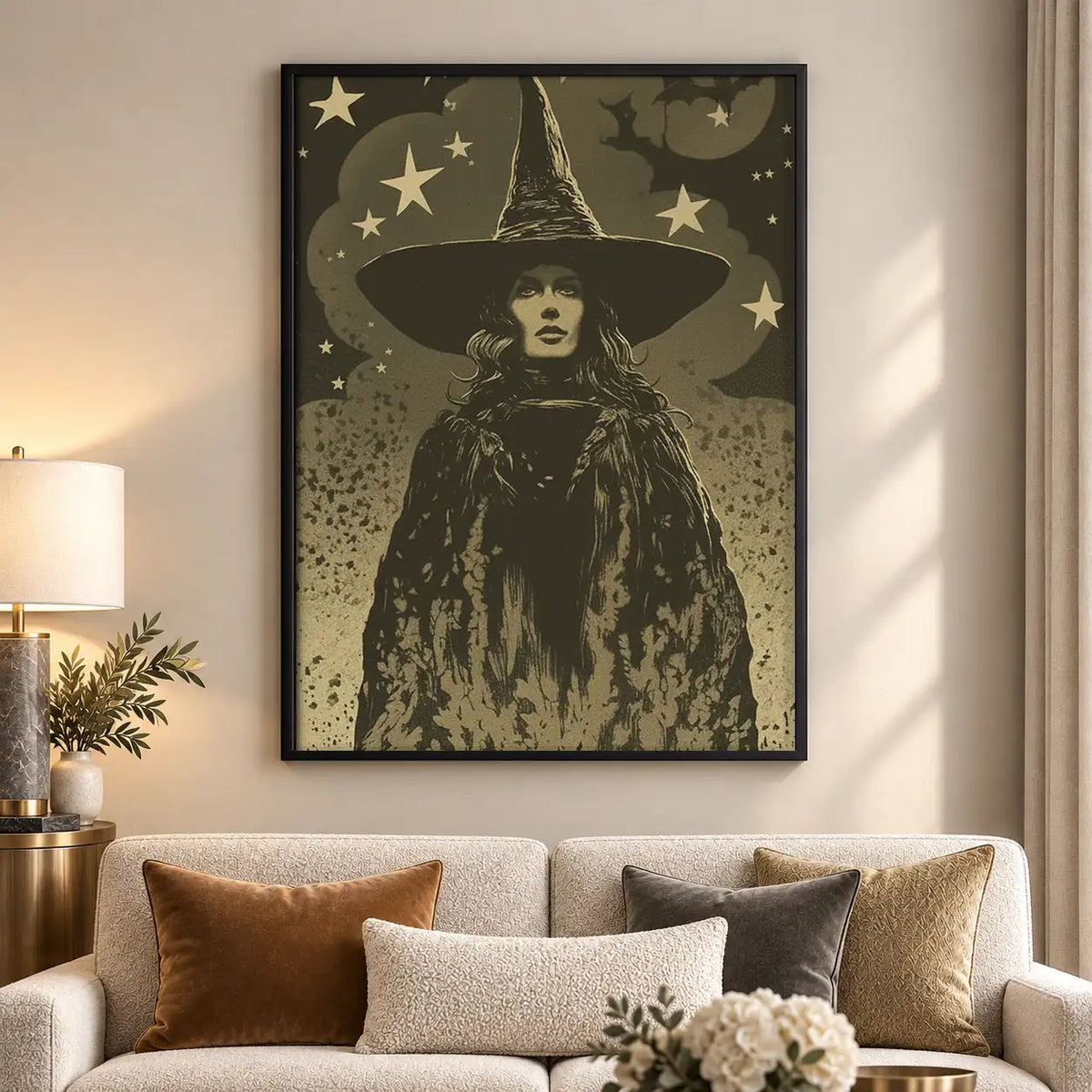 Vintage Witch Beneath Stars Wall Art 5