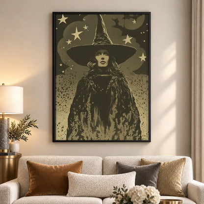 Vintage Witch Beneath Stars Wall Art 5