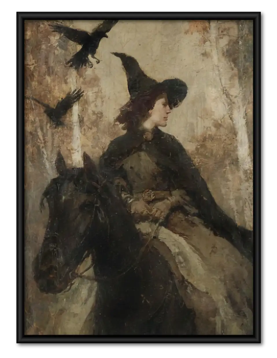 Vintage Witch in Brown Dress Wall Art 1