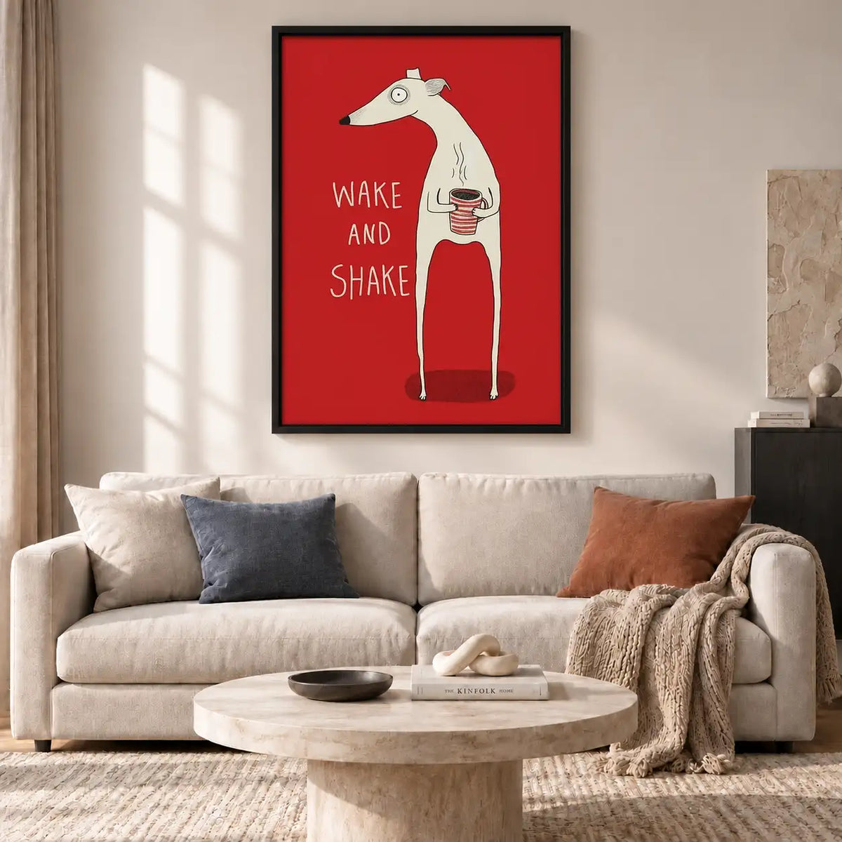 Wake and Shake White Dog Wall Art 2