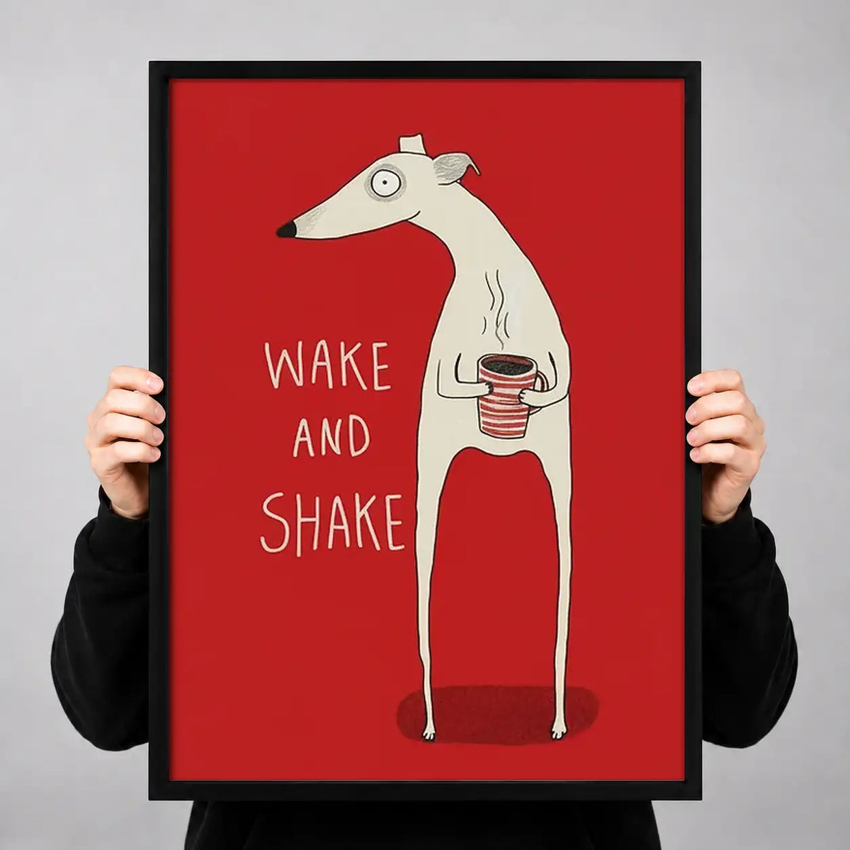 Wake and Shake White Dog Wall Art 3