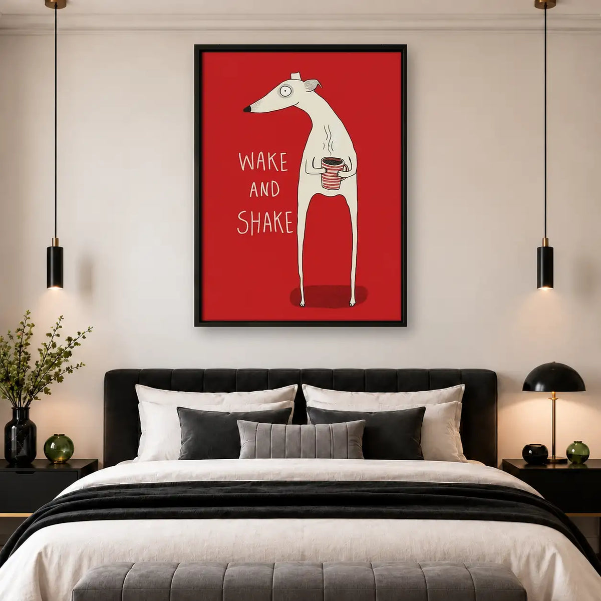 Wake and Shake White Dog Wall Art 4