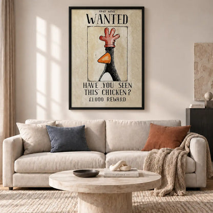Wanted Missing Chicken Poster Wall Art 2
