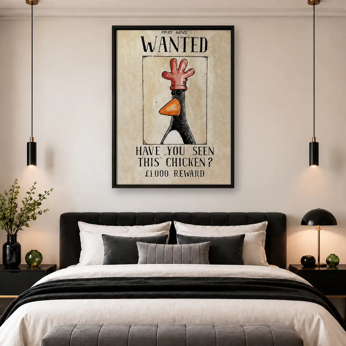 Wanted Missing Chicken Poster Wall Art 4