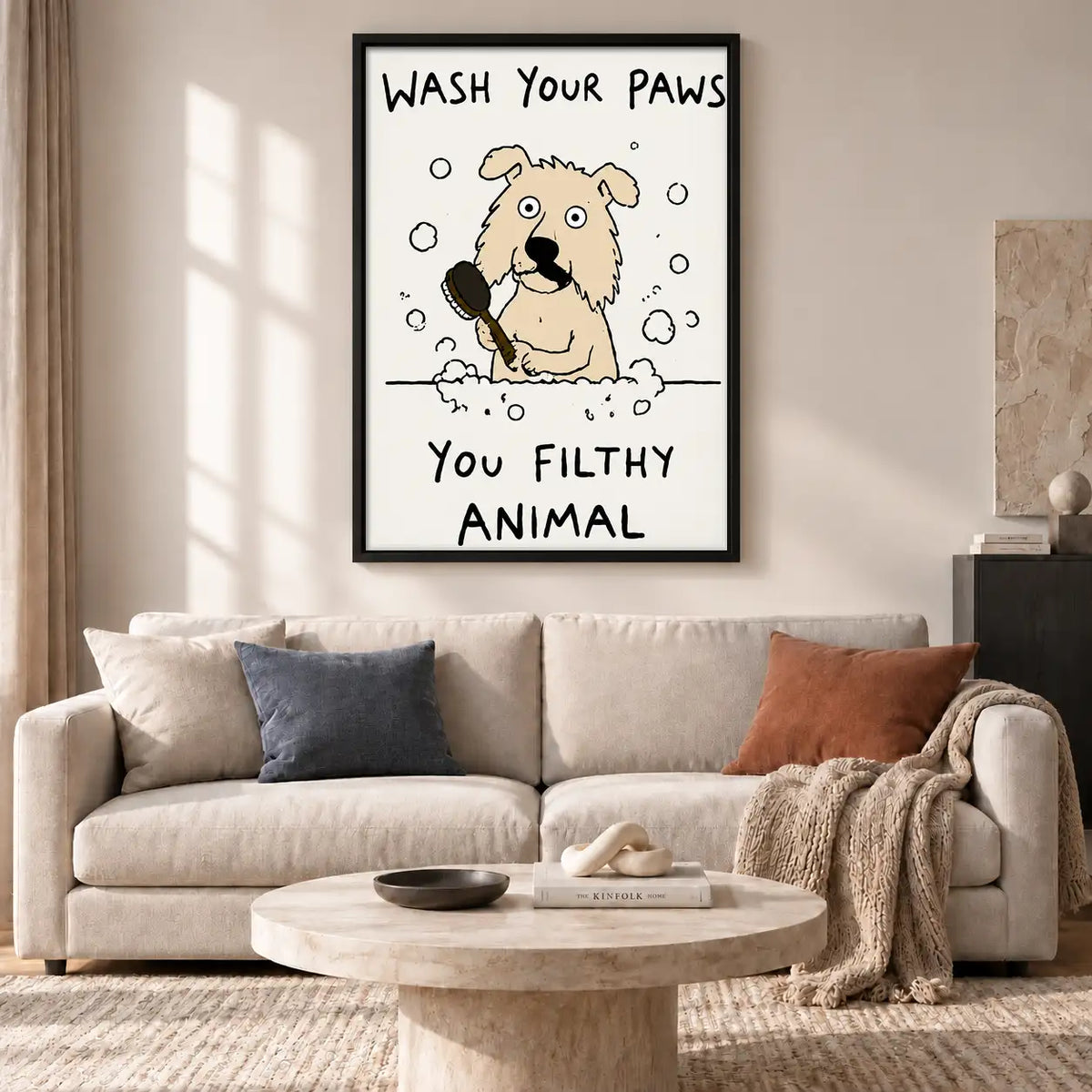 Wash Your Paws Funny Dog Wall Art 2