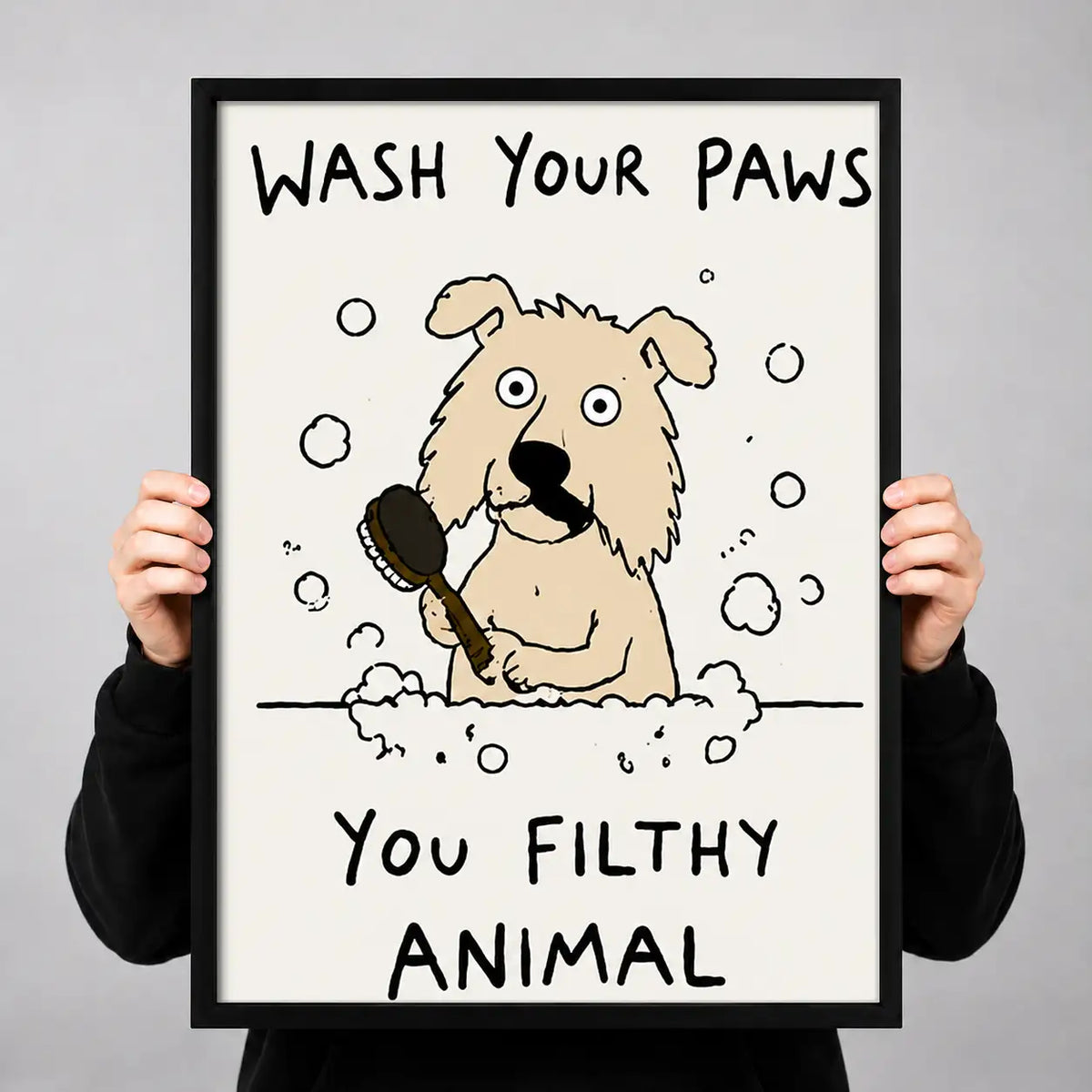 Wash Your Paws Funny Dog Wall Art 3