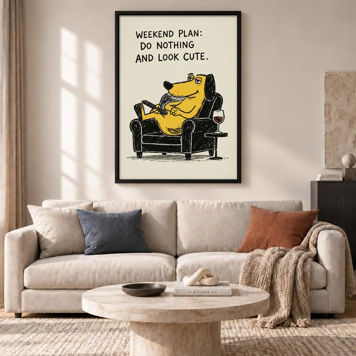Weekend Plan Frog Relaxing with Wine Wall Art 2