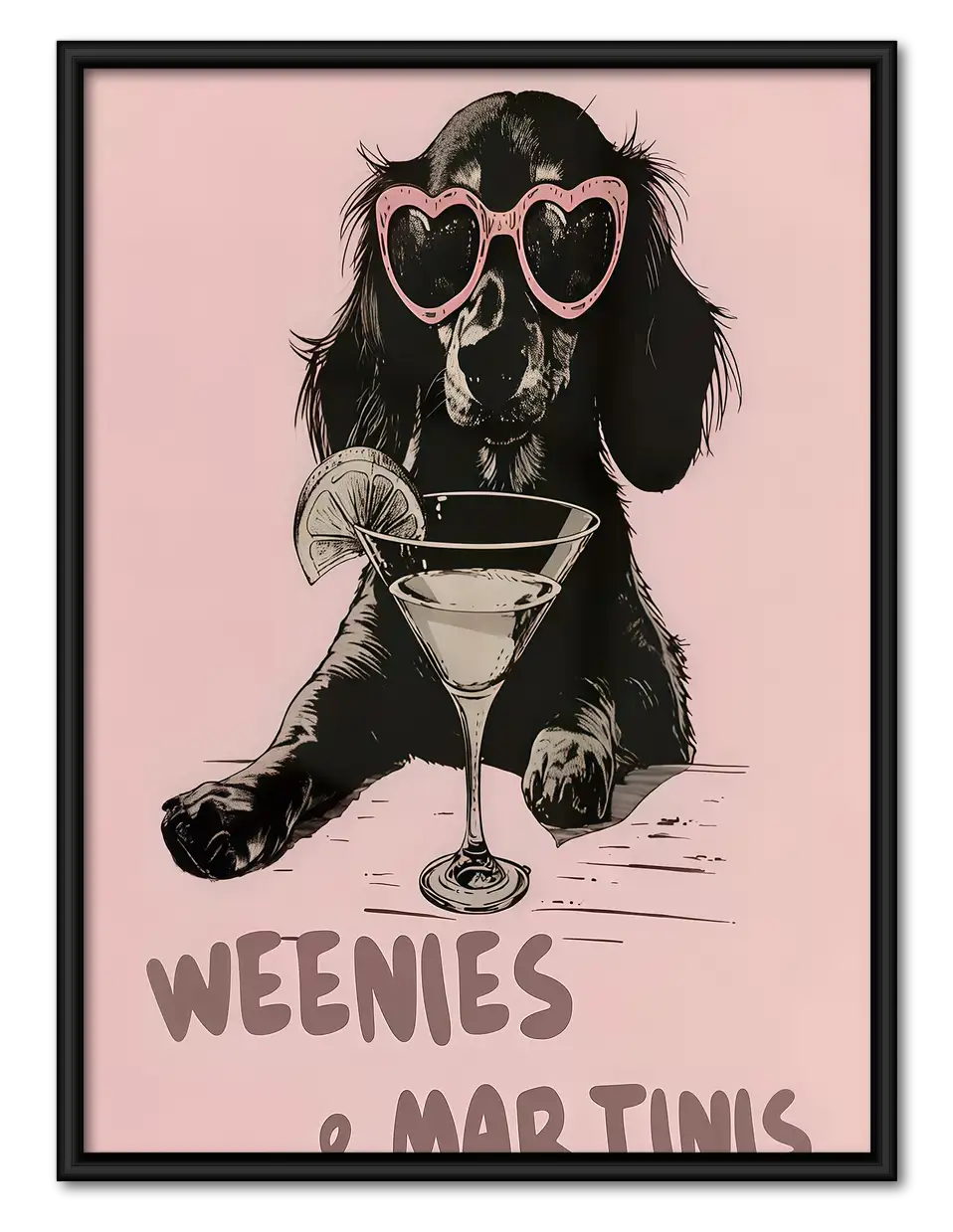 Weenies and Martinis Dachshund Wall Art 1