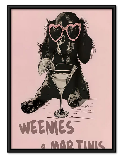 Weenies and Martinis Dachshund Wall Art