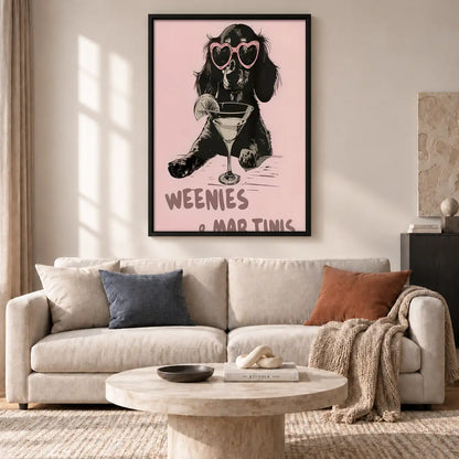 Weenies and Martinis Dachshund Wall Art 2