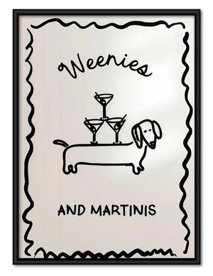 Weenies and Martinis Minimal Wall Art