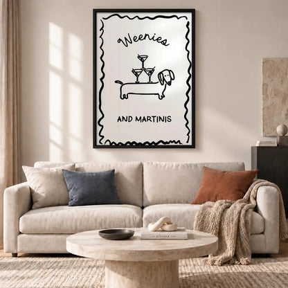 Weenies and Martinis Minimal Wall Art 2