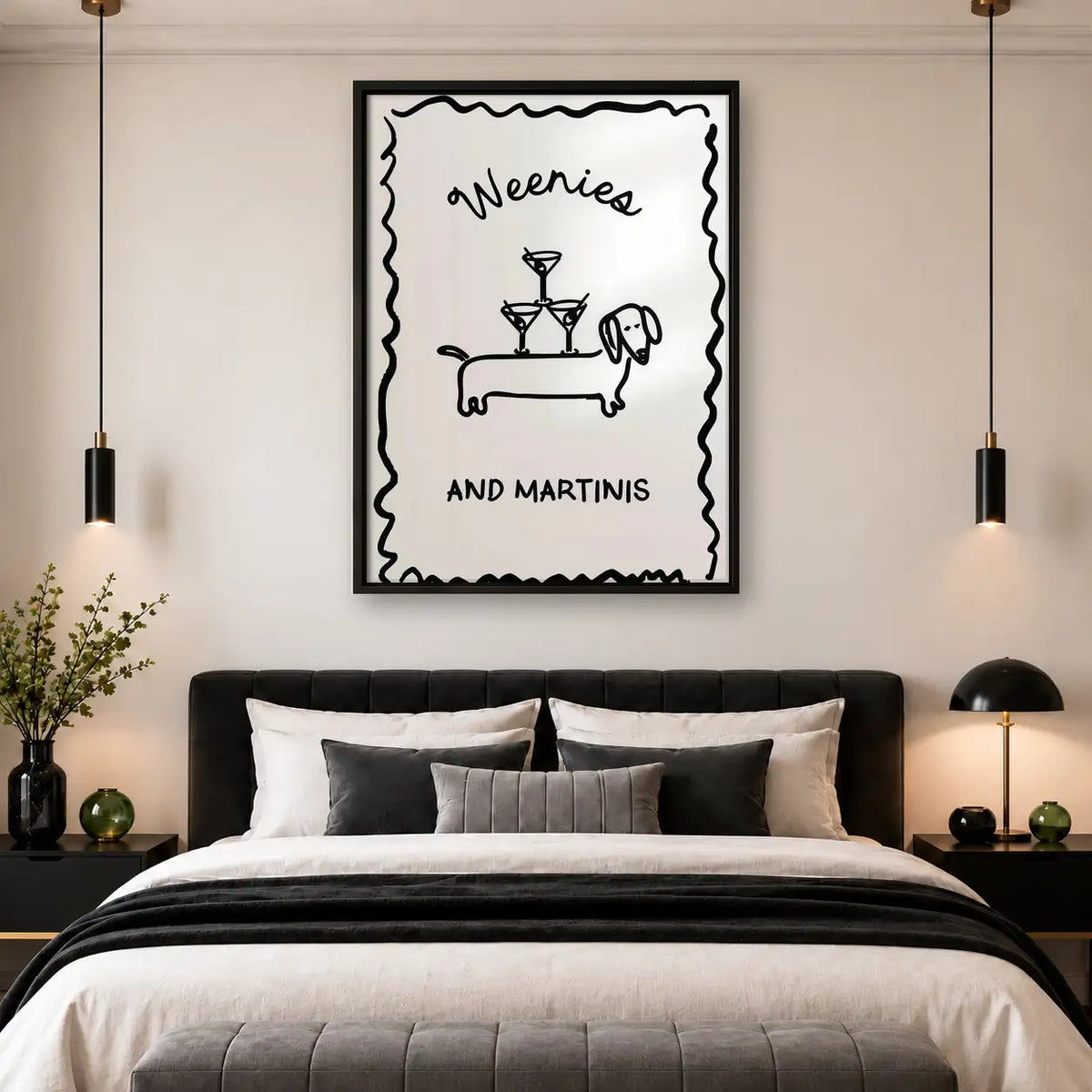 Weenies and Martinis Minimal Wall Art 4