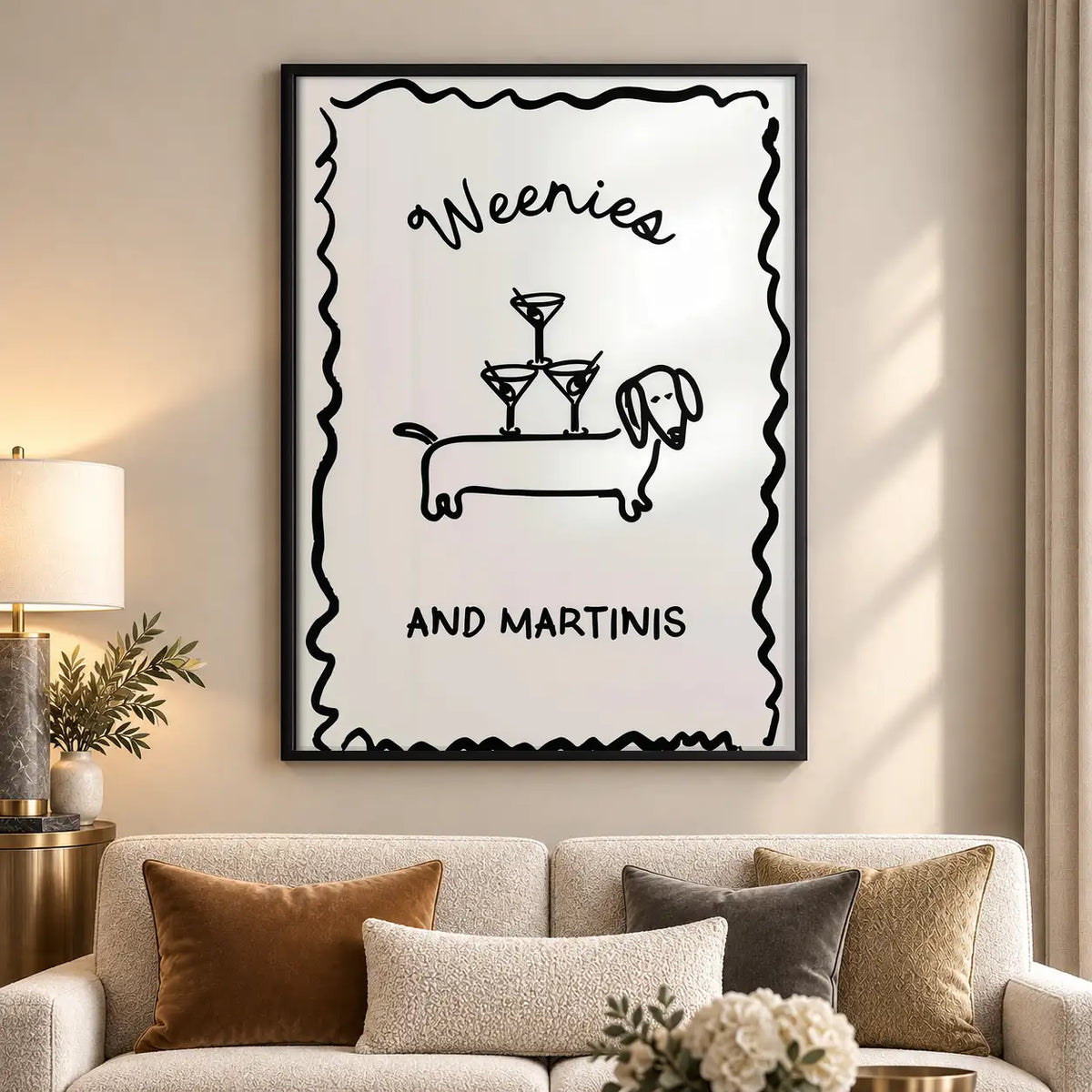 Weenies and Martinis Minimal Wall Art 5