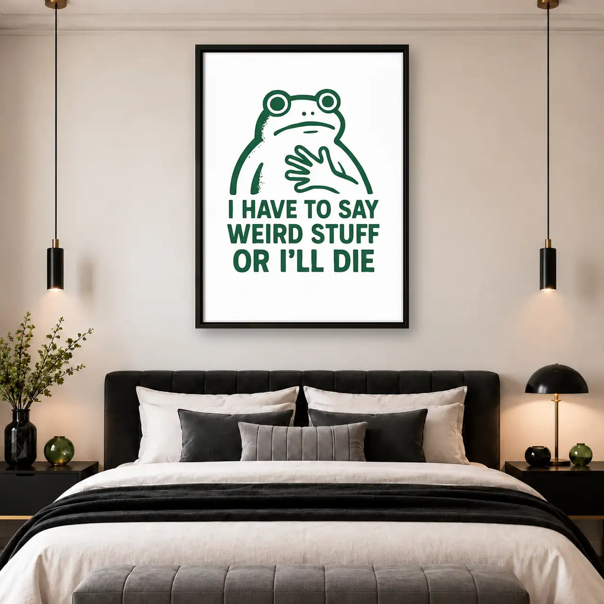 Weird Stuff or I Will Die Frog Wall Art 4