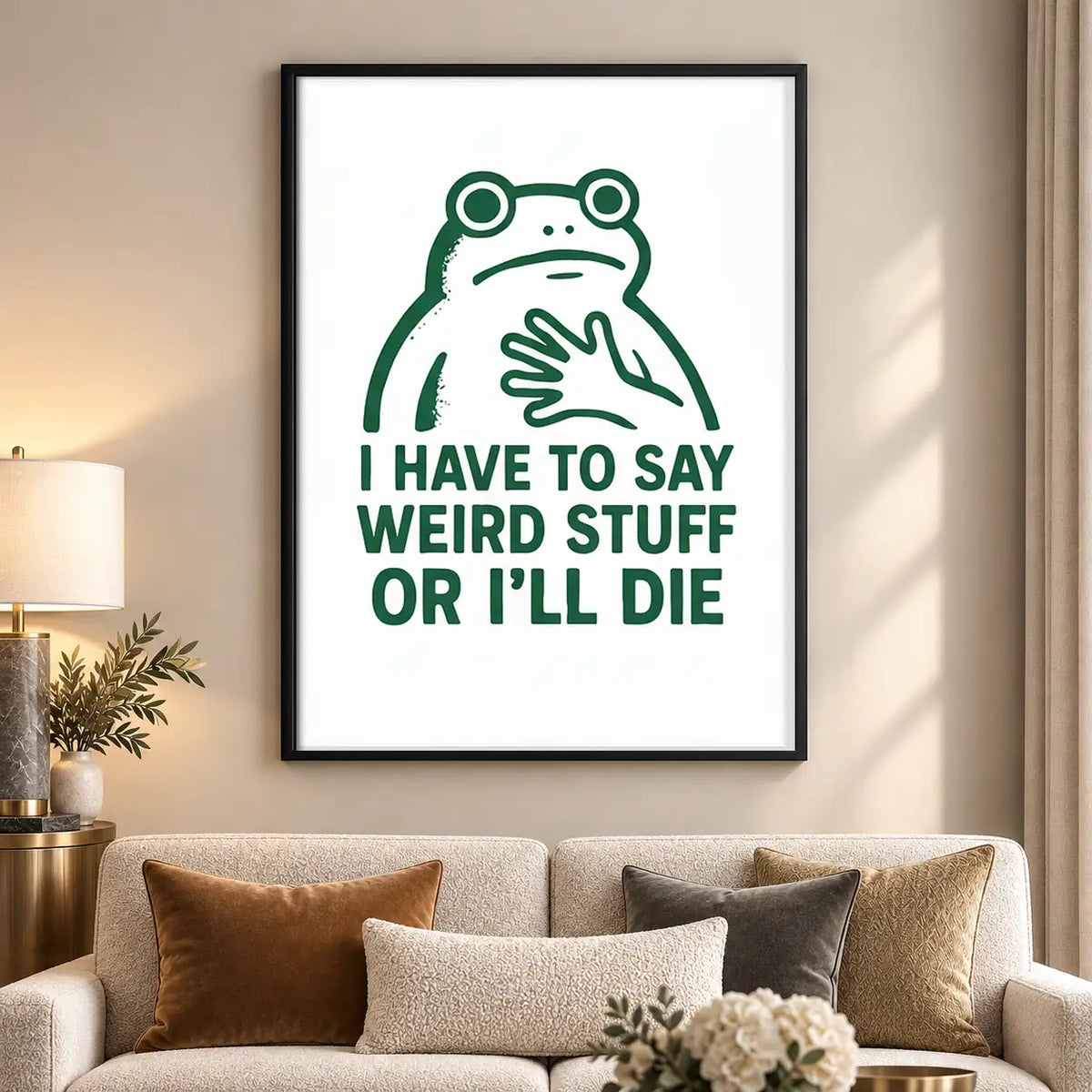Weird Stuff or I Will Die Frog Wall Art 5