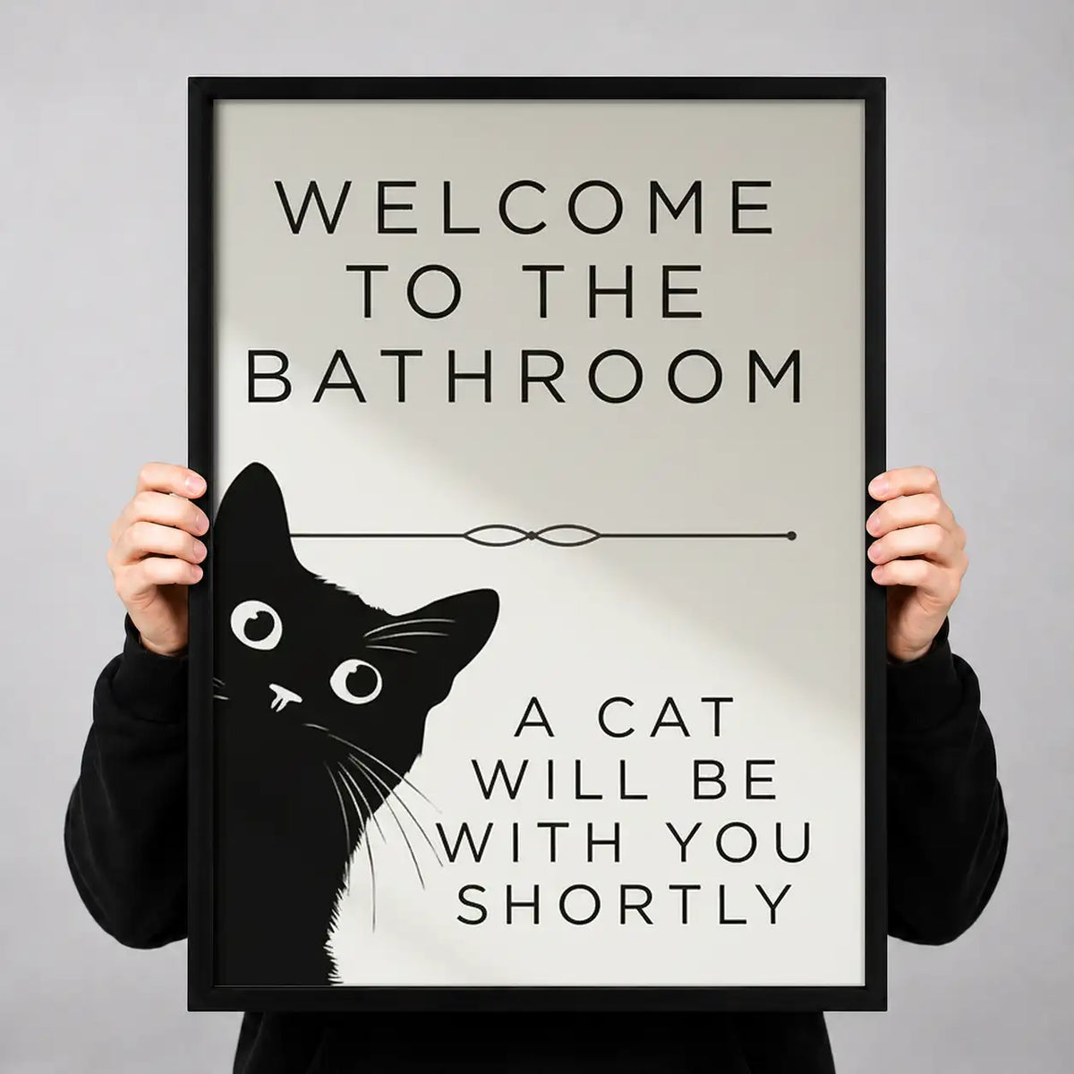 Welcome Bathroom Cat Will Join Wall Art 3