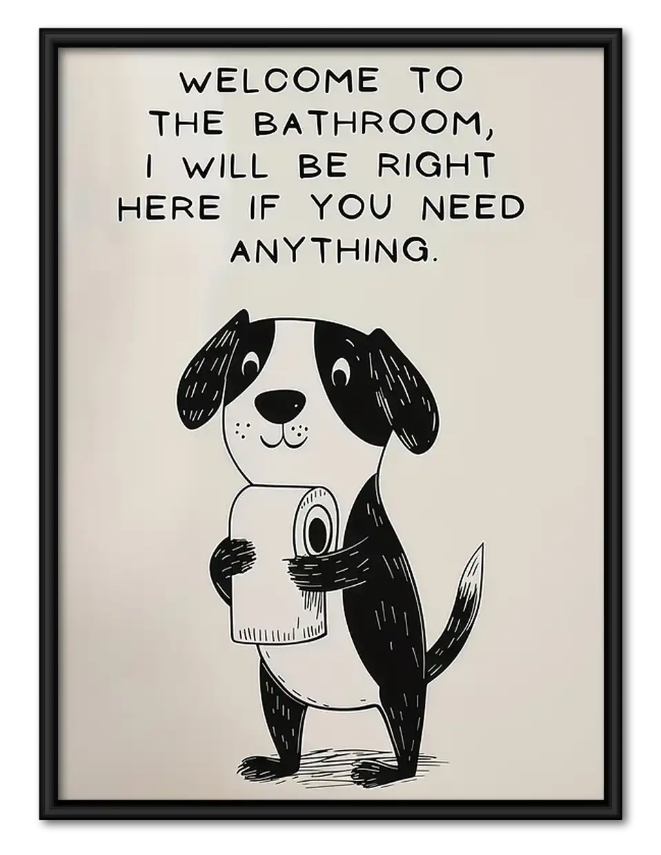 Welcome Bathroom Dog Typography Wall Art 1