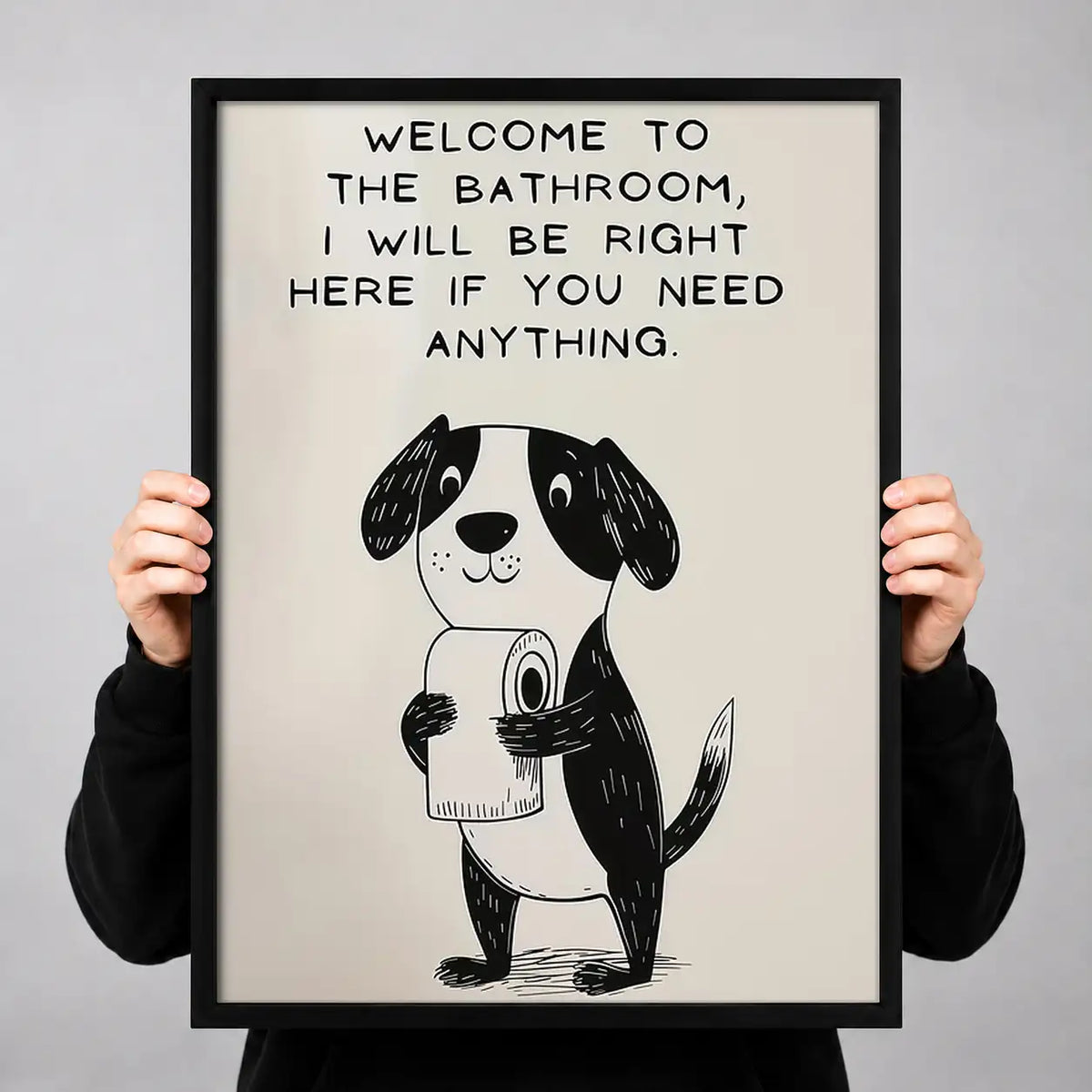 Welcome Bathroom Dog Typography Wall Art 3