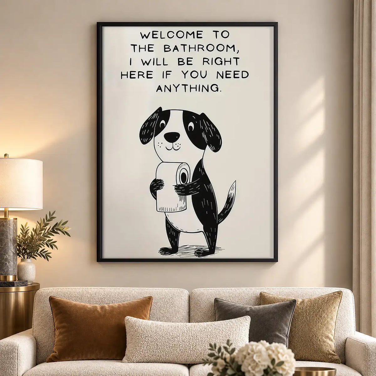 Welcome Bathroom Dog Typography Wall Art 5