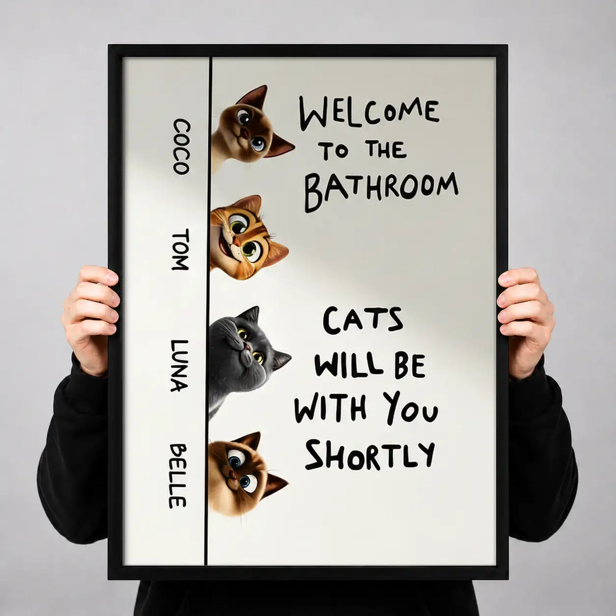 Welcome to the Bathroom Cat Warning Wall Art 3