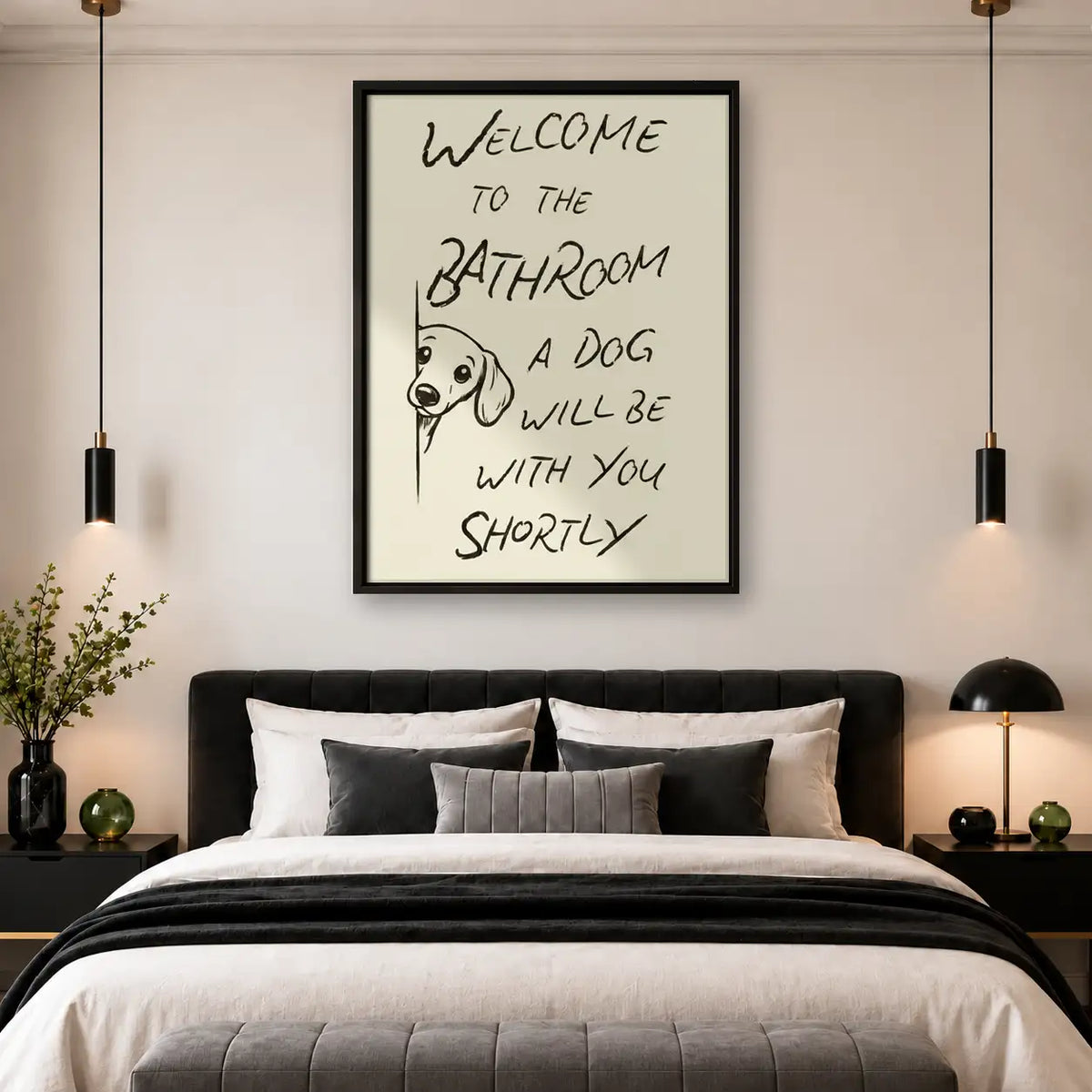 Welcome to the Bathroom Dog Wall Art 4