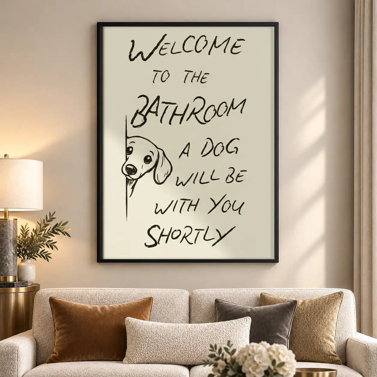 Welcome to the Bathroom Dog Wall Art 5