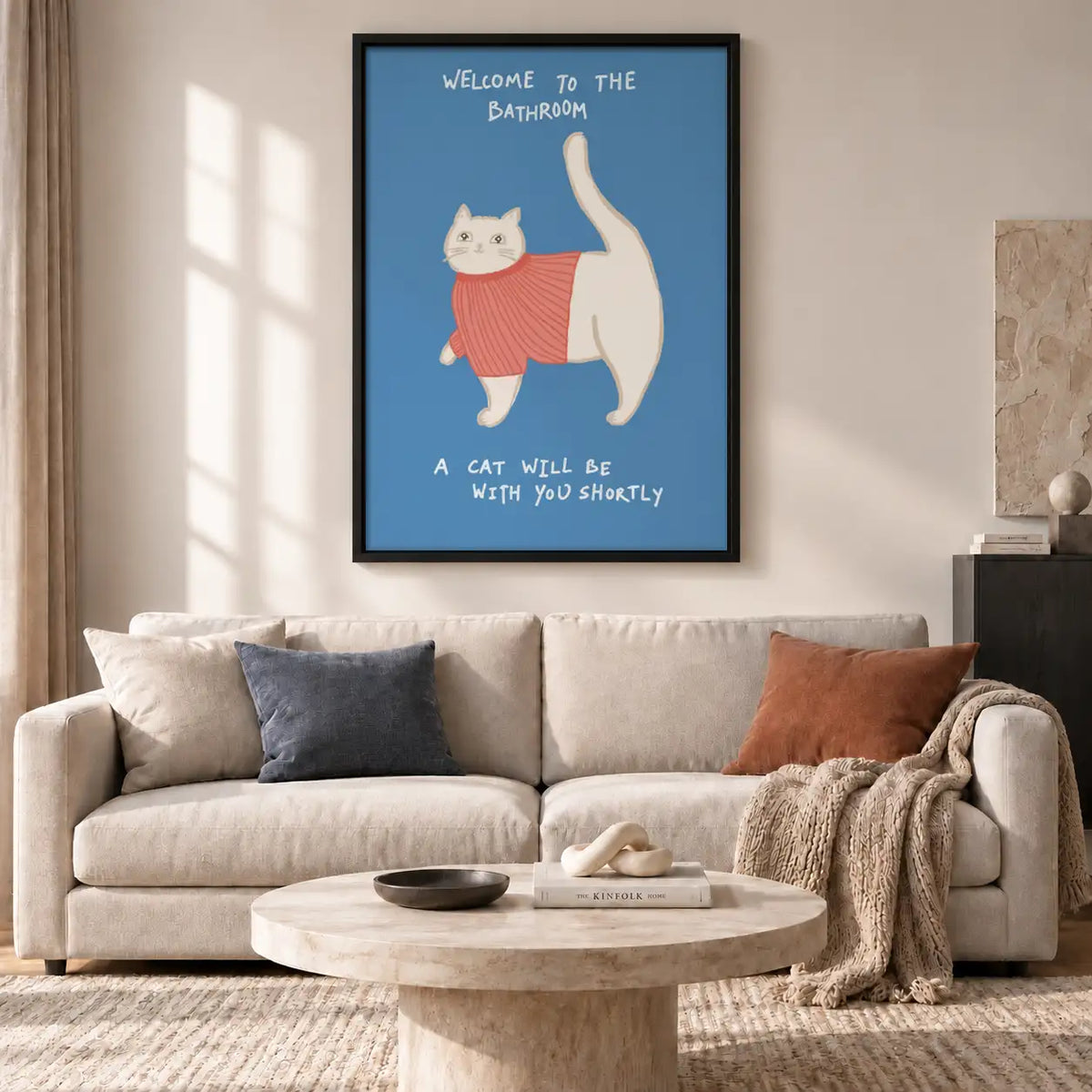 Welcome to the Bathroom Orange Cat Wall Art 2