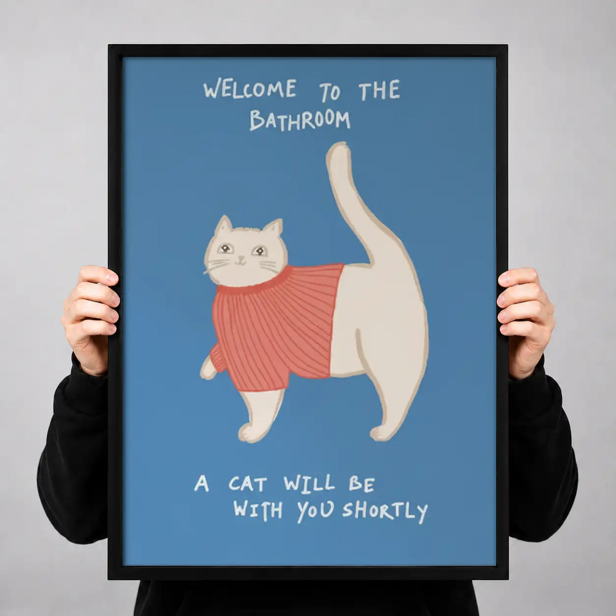 Welcome to the Bathroom Orange Cat Wall Art 3