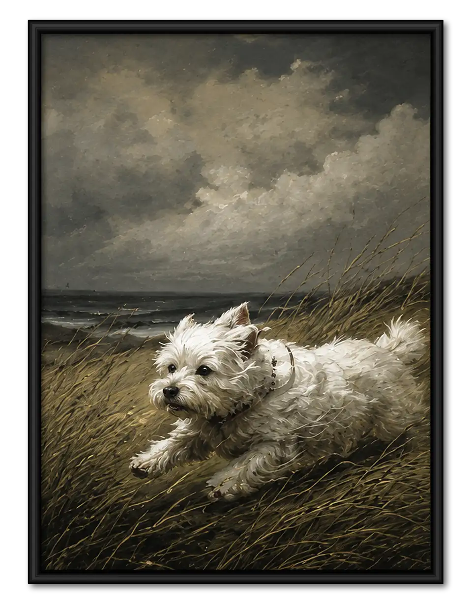 West Highland Terrier in Windswept Field Wall Art 1