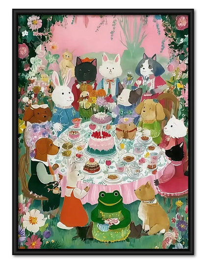 Whimsical Animal Tea Party Wall Art