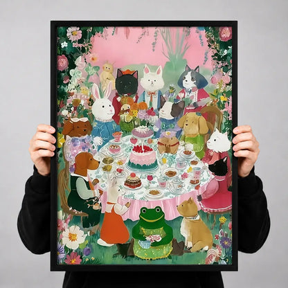Whimsical Animal Tea Party Wall Art 3
