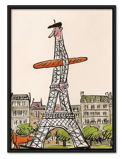 Whimsical Animals at Eiffel Tower Wall Art