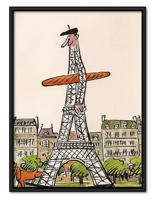 Whimsical Animals at Eiffel Tower Wall Art
