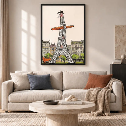 Whimsical Animals at Eiffel Tower Wall Art 2