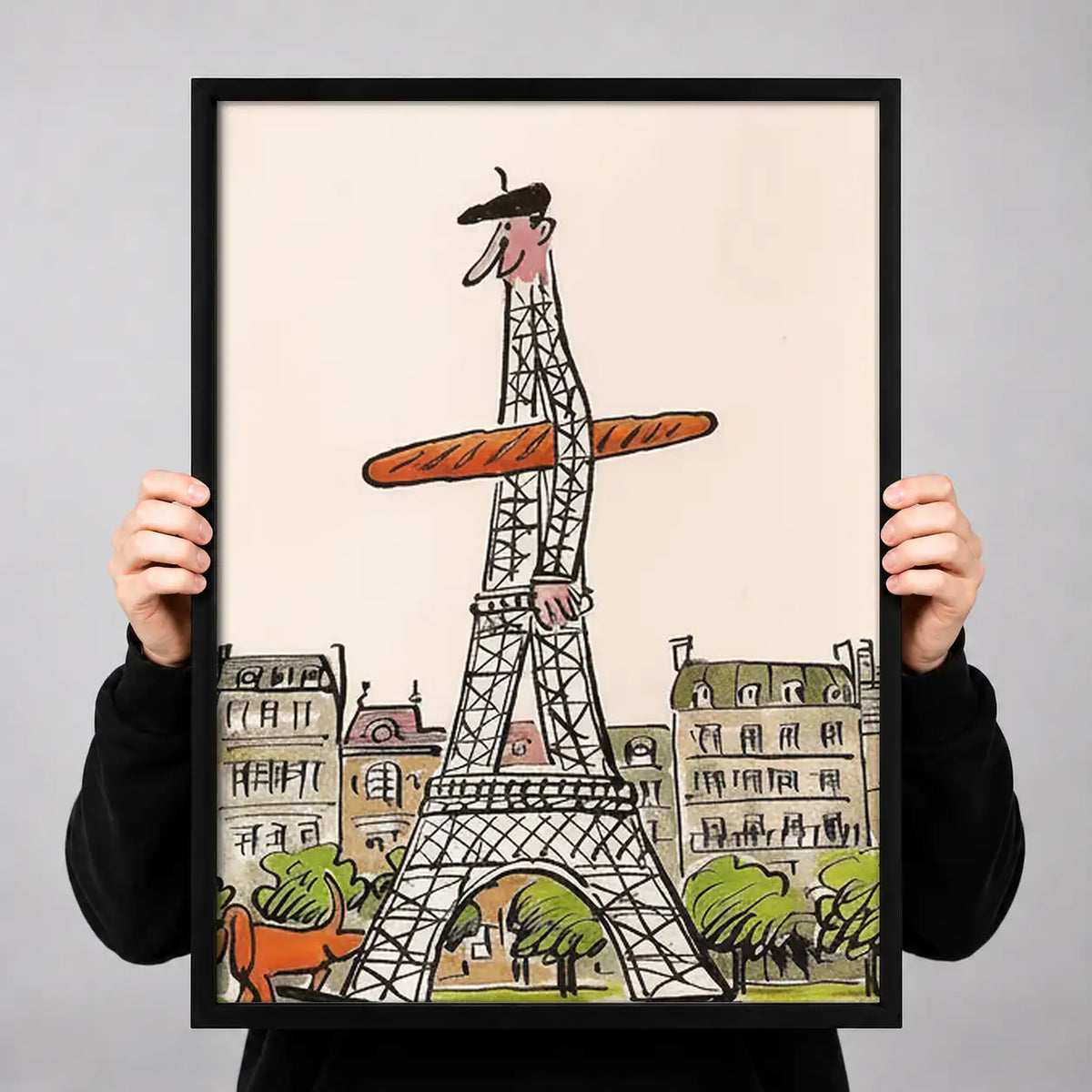 Whimsical Animals at Eiffel Tower Wall Art 3